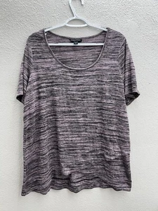 Womens Attention Shirt Size XL Purple Heathered Short Sleeve  - Picture 1 of 10