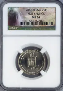 2010-D Hot Springs NP Quarter 25C NGC MS67 SMS - Picture 1 of 2
