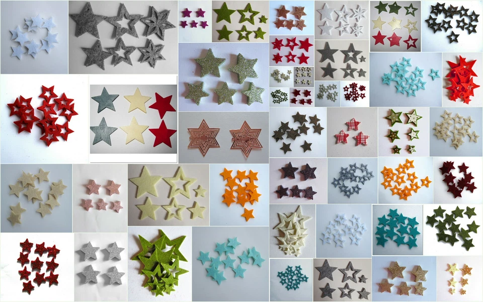 HALBACH, VIANA Streuteile Holz Filz Weihnachten Holzstreuteile Filzsterne Sterne Streudeko