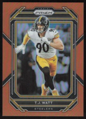 2022 Panini Prizm Orange #249 T.J. Watt /249 Pittsburgh Steelers - Image 1 of 2