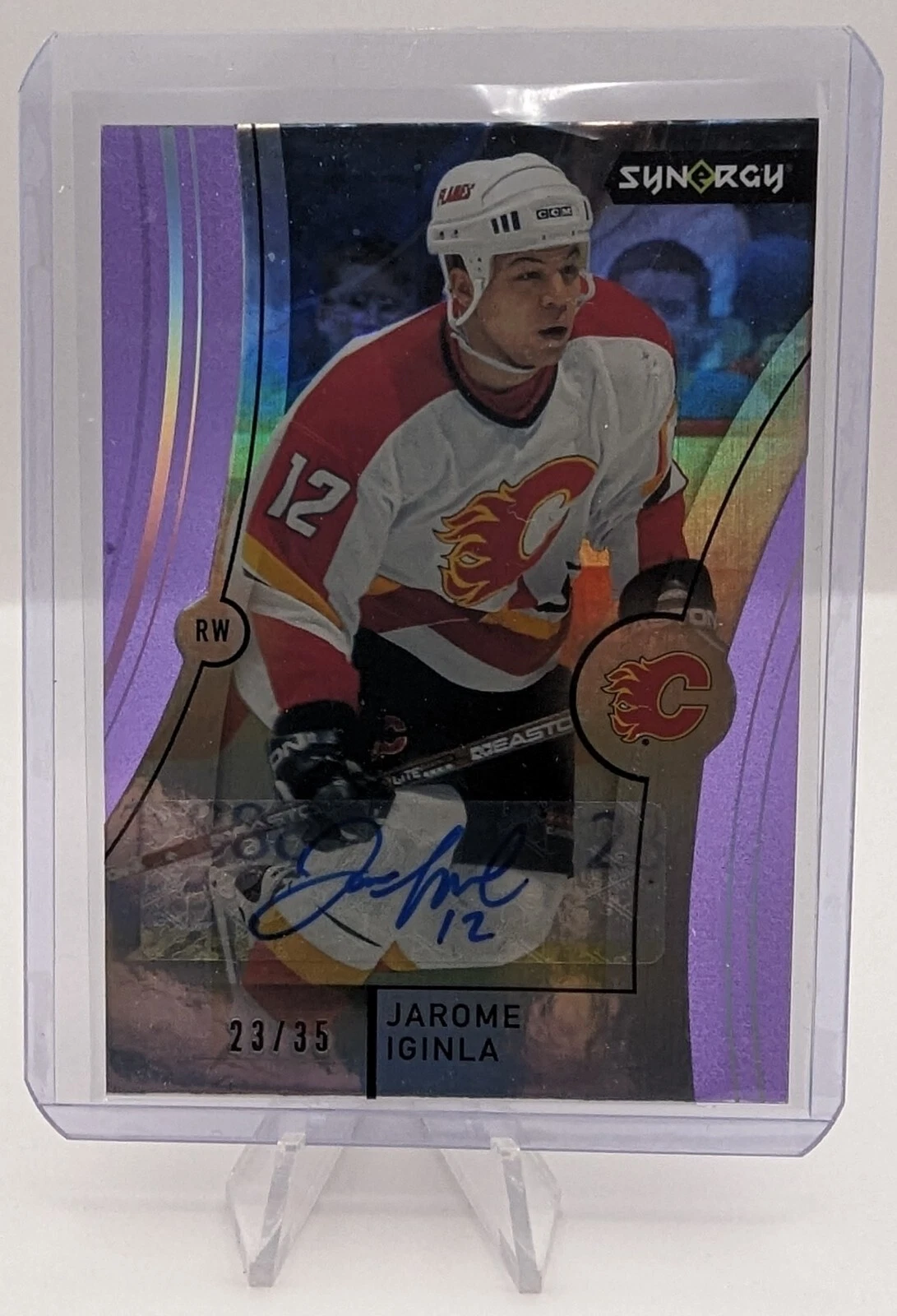 2021-22 Upper Deck Synergy Legends Purple 23/35 Jarome Iginla #71 Auto HOF