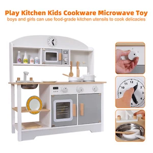 Play Kitchen Kids Cookware Microwave Toy Gift Play Set For Boys Girls Age 3-8, - Picture 1 of 17