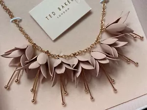 TED BAKER ROSE GOLD BLUSH PINK FUCHSIA DROP FAWNA NECKLACE RETAIL £99 BNIB - Picture 1 of 11