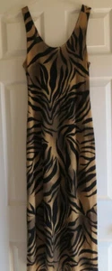 Stretch knit pullover dress ladies 6 Medium animal print zebra casual - Picture 1 of 3