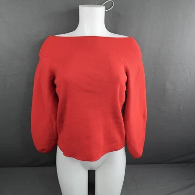 H&M женщин свитер XS красный бочонок рукав с плеча уютный тихий роскошный вневременной - Изображение 1 из 4