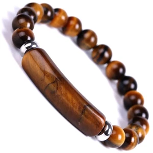 8Mm Tiger Eye Stretch Bracelet Crystal Handmade Bracelet Gifts for Women - Picture 1 of 12