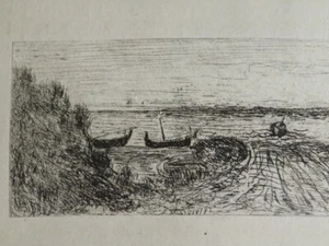 VAN RYSSEL DR GACHET EAU FORTE MARINE NORMANDIE IMPRESSIONNISME VAN GOGH 1873 a - Imagen 1 de 8