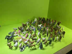 Animal Figures Wild Farm Pets Safari Various Sizes Plastic Mixed Lot Of  100 - Picture 1 of 7
