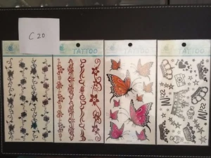 4x TEMPORARY TATTOO Costume Party Body Art Fake tattoo Stickers (20.5cmx10cm) - Imagen 1 de 18