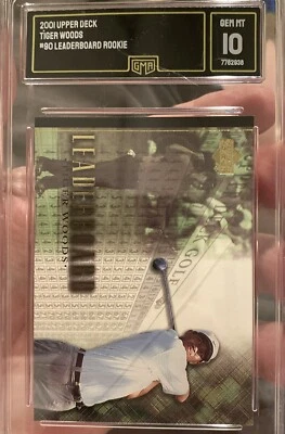 2001 Upper Deck UD Golf Tiger Woods Leaderboard Rookie RC #90 PSA 10 Gem MT - Image 1 of 4