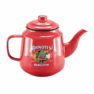 Country Vintage Style Enamel Red Arnotts Teapot 1.4 Litre - Picture 1 of 1