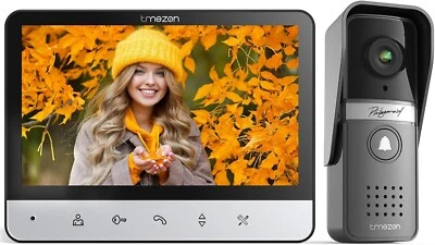 TMEZON Video Doorbell Door Phone Camera Intercom Entry System 7'' LCD Monitor - Image 1 of 4