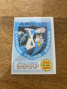 1969 Topps Man On The Moon APOLLO 10 EMBLEM #1  Great Color
