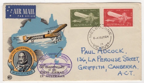 1964 Jul 16th. Flight Cover. 50th Anniversary Melbourne to Sydney. AAMC 1522 Cover