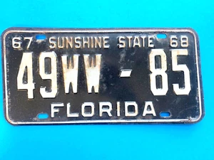 1967-1969 Florida Nummernschild Hendry County Autotag 49ww-85 #9 - Bild 1 von 10