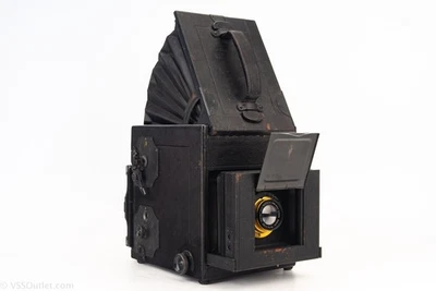 Graflex Auto 4x5 Large Format Camera Accordion Hood 1st Version w Lens V27 - Image 1 of 4