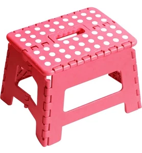 Home Folding Step Stool Lightweight Step Stool with 9 Inch Height for Kids Pink - Picture 1 of 12