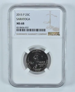 2015-P Washington Quarter Saratoga America The Beautiful MS68 NGC *9179 - Picture 1 of 5