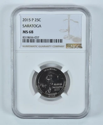 2015-P Washington Quarter Saratoga America The Beautiful MS68 NGC *9179 - Image 1 of 4