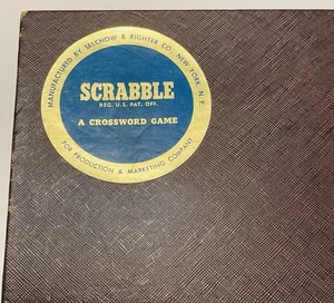 Vintage 1953 Scrabble Selchow & Righter Word Board Game Complete Pre-Owned Gift - Picture 1 of 14