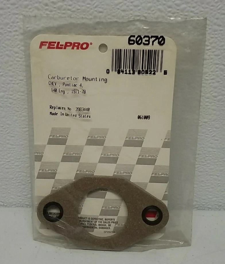 Junta de montaje de carburador Fel-Pro 60370 - Sello confiable para base de carburador Foto 1 de 4