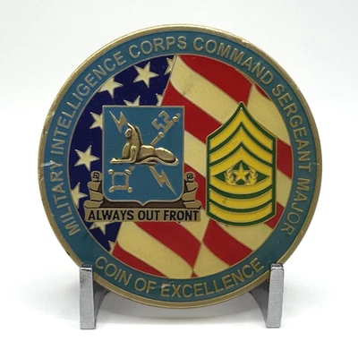 CHALLENGE COIN - Command Sergeant Major U.S. Army Military Intelligence Corps - Image 1 of 2