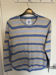 Mantaray Size 16 Blue Striped Long Sleeve Jumper With Button Detail - Picture 1 of 7