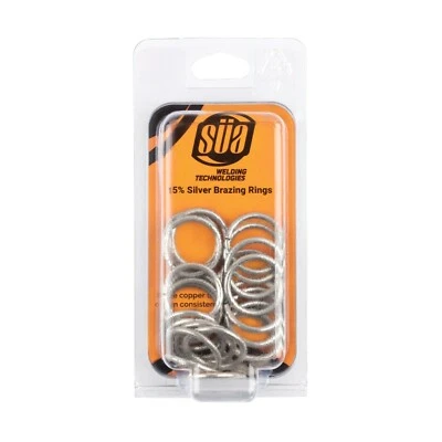 SÜA 15% Silver Brazing Joint Solder Ring for Copper Tubing Sizes: 1/4" to 1-1/8"