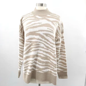 Maurices Womens Tan Cream Animal Print Pullover Tunic Sweater Size Large L NEW - Picture 1 of 8