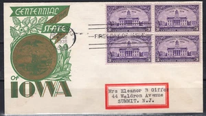 1938 Staehle First Day Cover - Iowa Statehood - Picture 1 of 1