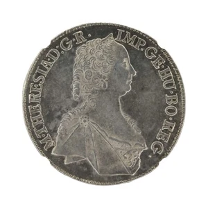 NGC AU58 Austria 1765 Thaler Taler moneda de plata grande María Teresa bonito brillo - Imagen 1 de 4