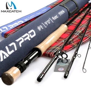 Maxcatch Saltpro 8-12WT 9 FT caña de pescar con mosca de agua salada grafito IM10 acción rápida - Imagen 1 de 13