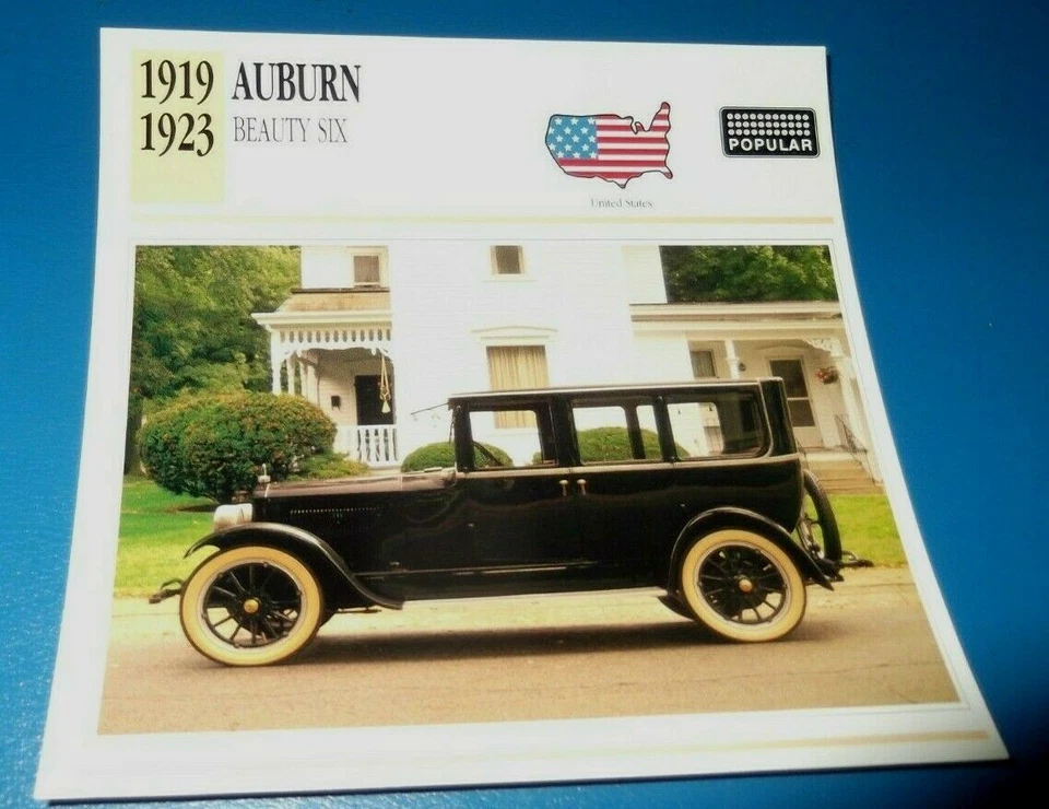 1919-23 AUBURN BEAUTY SIX INFO SPEC SHEET PHOTO PICTURE 19 20 21 22 6 - Image 1 of 1