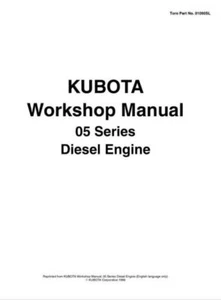 Kubota 05 Series Diesel Engine Workshop Manual Delivered Today - Picture 1 of 4