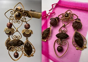 ZOÉ COSTE grandes boucles clips pendantes couture des années 1980's - Bild 1 von 9