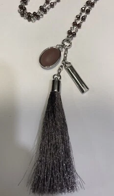 Белый дом черный рынок WHBM фиолетовый лиловый кисточки подвески ожерелье серебристого тона - Изображение 1 из 4