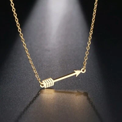 925 Sterling Silver Necklace For Women Lucky Love Arrow Pendant Choker Necklace - Image 1 of 4