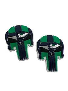 Cionondoli scarpe da calcio Punisher Seahawks accessori si adattano a portachiavi e braccialetto - Foto 1 di 2