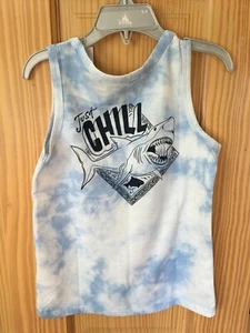 New Oshkosh Shark Boys Shirt Tank Top Sky Blue Tie Dye many sizes - Picture 1 of 2