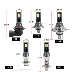 2Pcs H1 H3 H4 H7 LED Headlight Bulb Kit High Low Beam Super Bright 6000K White - Bild 1 von 12