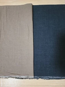 Japanese Yarn dyed fabric 2 types 1M each 100% cotton Made in Japan - Picture 1 of 12