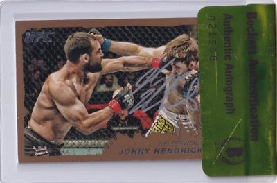 Tarjeta dorada firmada por Johny Hendricks 2011 Topps UFC Moment of Truth #178 certificado de autenticidad 171 Foto 1 de 4