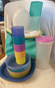 Juego de picnic Tupperware mochila refrigeradora aislada, tapas de cuencos, platos y cont. Nuevo - Imagen 1 de 7