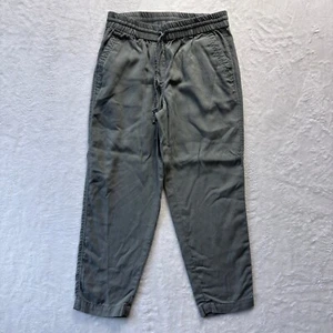 Talbots Pants Women Sz 2 Petite Olive Green Tencel Lyocell Elastic Waist Jogger - Picture 1 of 12