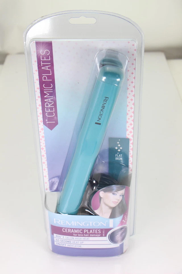 Plancha plana de cerámica recta verde azulado REMINGTON S1302 1" 400 grados 60 segundos calentamiento U32B Foto 1 de 1