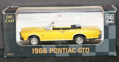 1966 Pontiac GTO Yellow Convertible 1:43 Diecast New Ray City Cruiser in box - Image 1 of 4