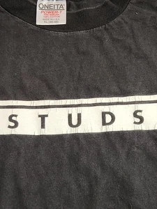 Vintage Gay Lesbian Studs Shirt Mens XL Black USA Graphic Print Single Stitch Z* - Picture 1 of 7