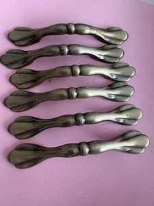 Brass 6 Gold Drawer Pulls Home Decor Decorative Brass Cabinet hardware no screws - Picture 1 of 5