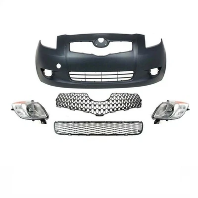 For 2007-2008 Toyota Yaris Front Bumper Cover Kit Hatchback Plastic Set of 5 Foto 1 de 4