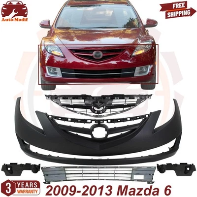 Front Bumper Cover & Grille Assembly Kit For 2009-2013 Mazda 6 - Image 1 of 4